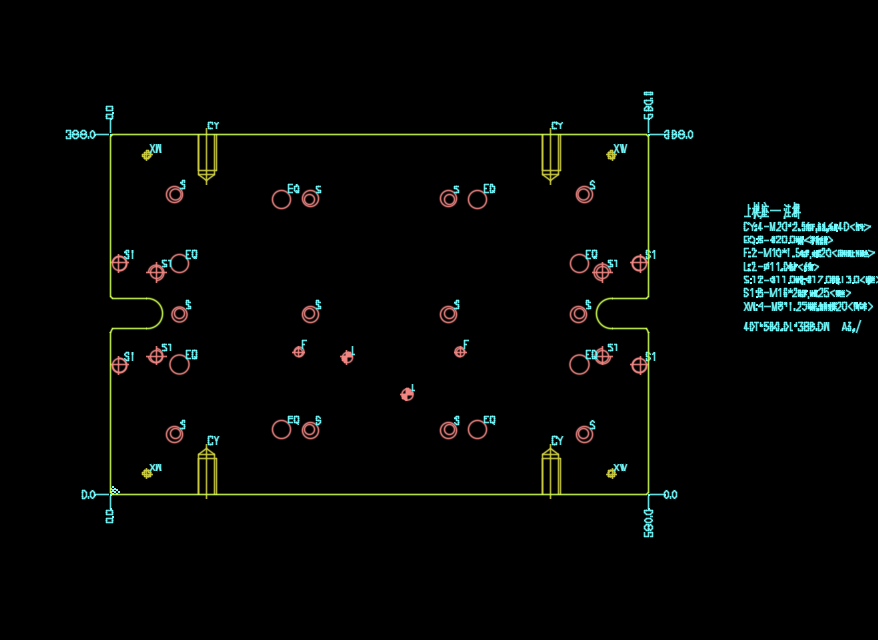 笔记本键盘外壳半剪冲孔模具图